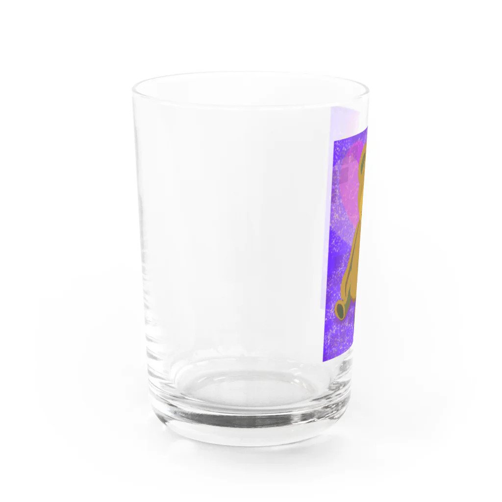 _melon_aki_のテディベア　パープル Water Glass :left