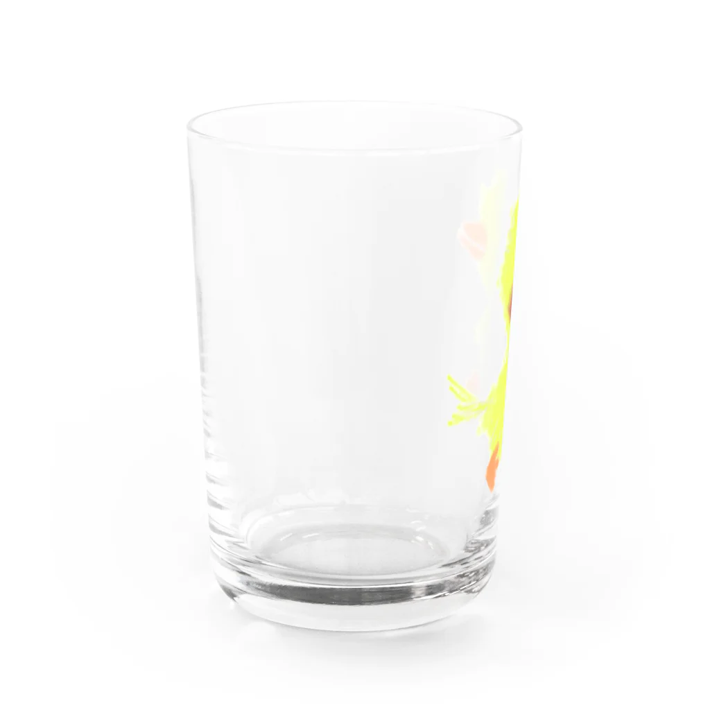 🤍一ノ瀬 彩 🐇⸒⸒ suzuri支店🤍の甘えんぼヒヨコ【ゆめかわアニマル】 Water Glass :left