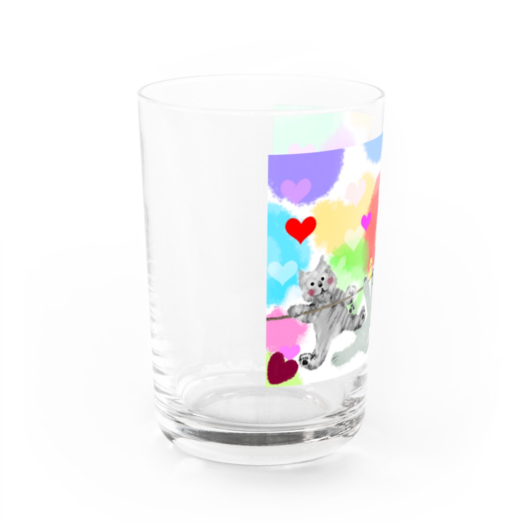 ʚ一ノ瀬 彩 公式 ストアɞのゆめかわアニマル:ハート【犬猫鳥兎】 Water Glass :left