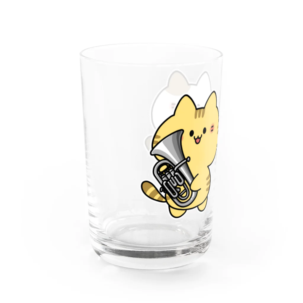  ふじねこ屋のユーフォニアム吹きのねこたち Water Glass :left