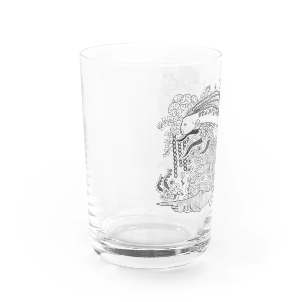 文月 槐の深海魚ゼンタングル Water Glass :left