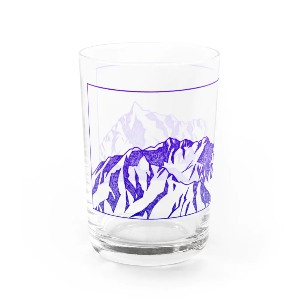 まつのき商店の槍穂高連峰　青ペン Water Glass :left