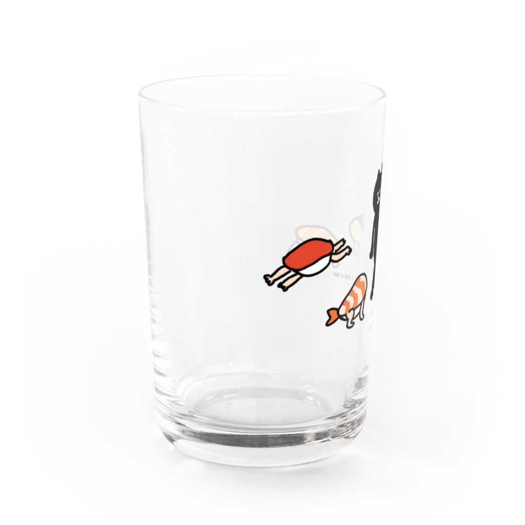 SUIMINグッズのお店の歩き出した寿司 Water Glass :left
