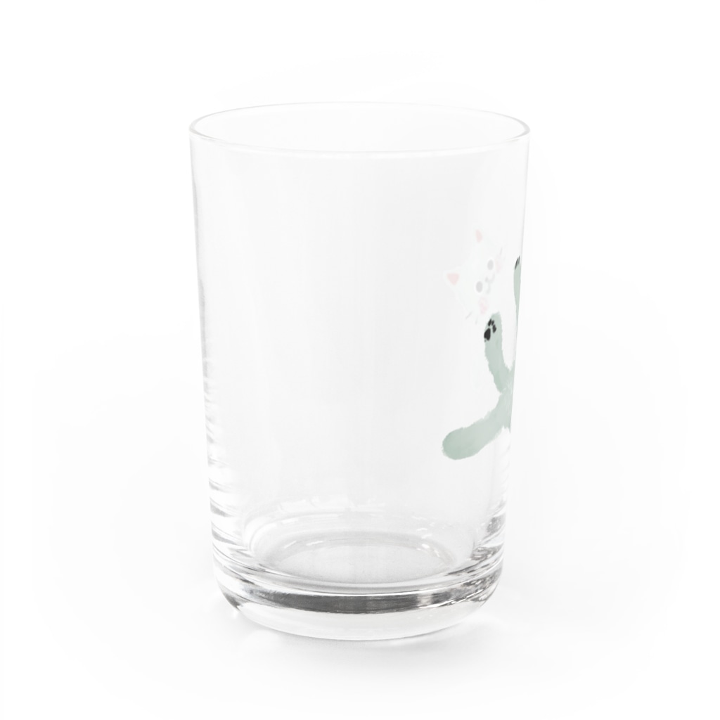ʚ一ノ瀬 彩 公式 ストアɞの甘えんぼネコ【ゆめかわアニマル】 Water Glass :left