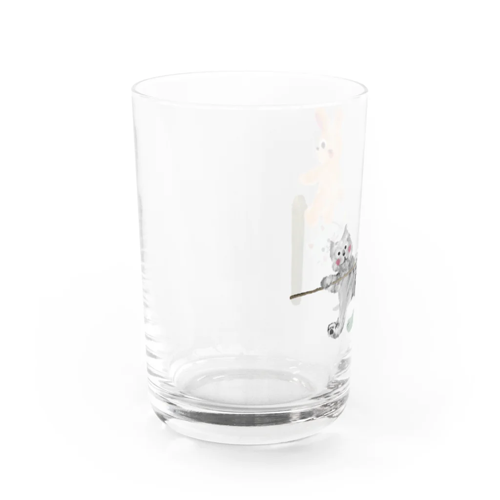 🤍一ノ瀬 彩 🐇⸒⸒ suzuri支店🤍の甘えん坊全員集合！【ゆめかわアニマル】 Water Glass :left