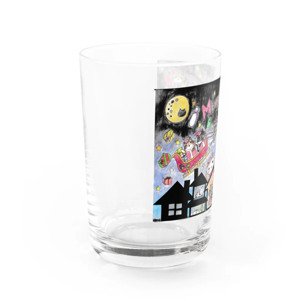 こころのお店のにゃんタクロースのクリスマス Water Glass :left