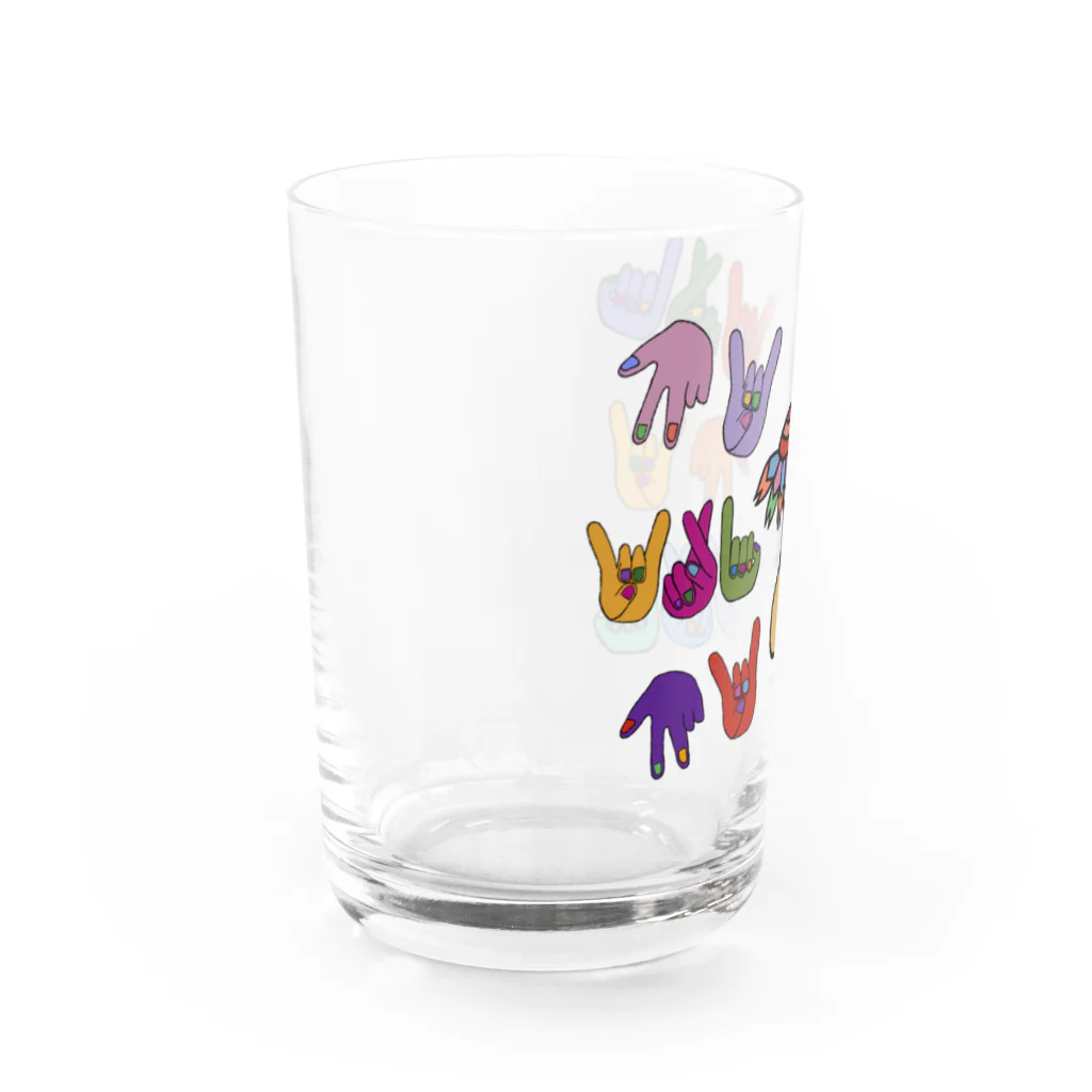 うめぼしととまととごはん。のすき？きらい？お花占い中。からふるバージョン。 Water Glass :left