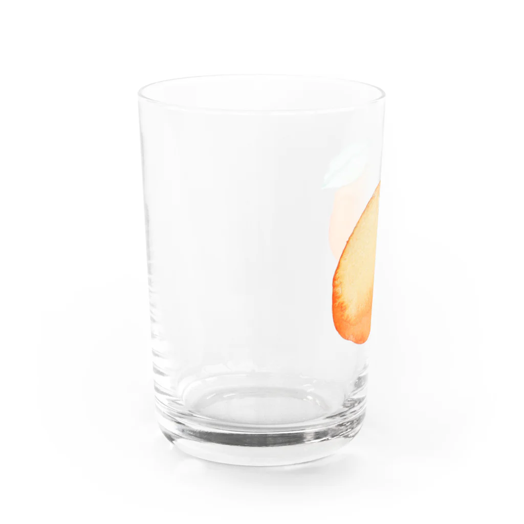 水彩フルーツの水彩 オレンジ グラス左面