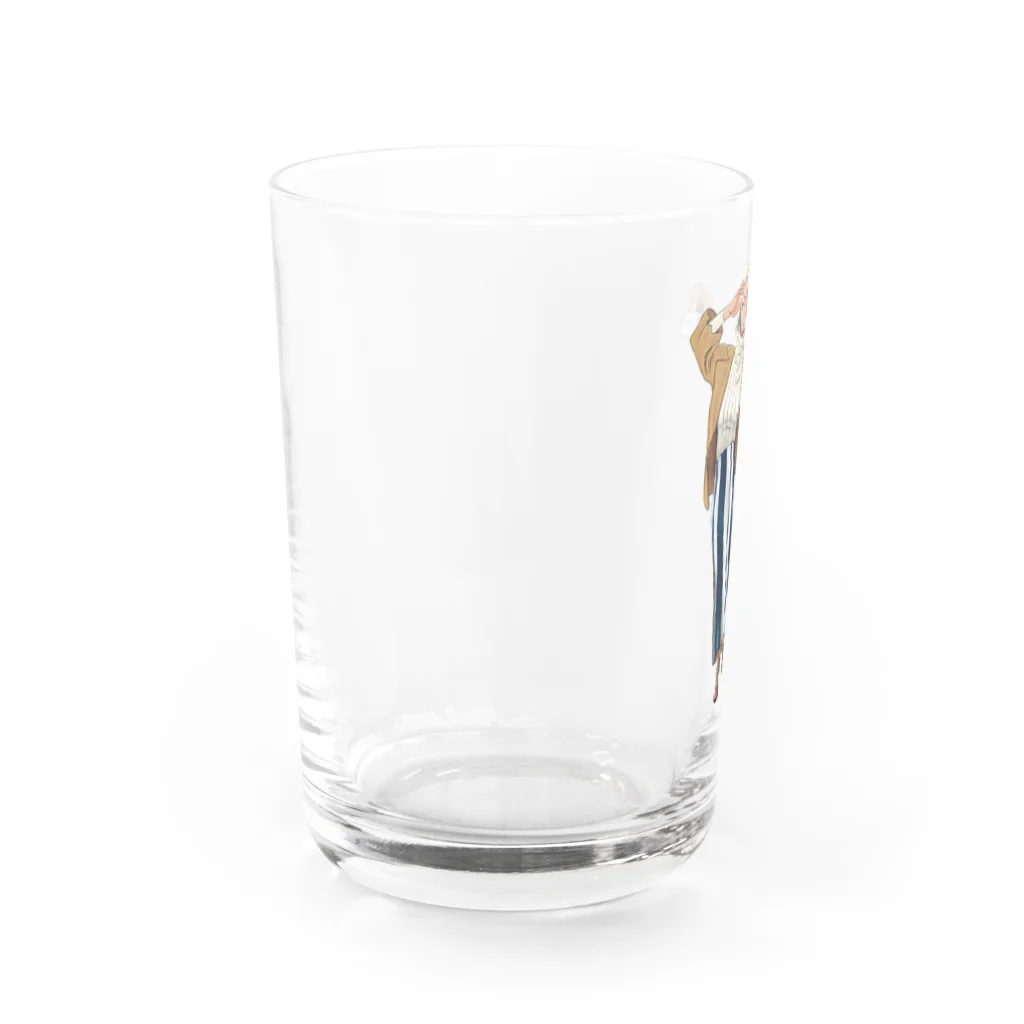 うどん屋のきつねうどんちゃん Water Glass :left