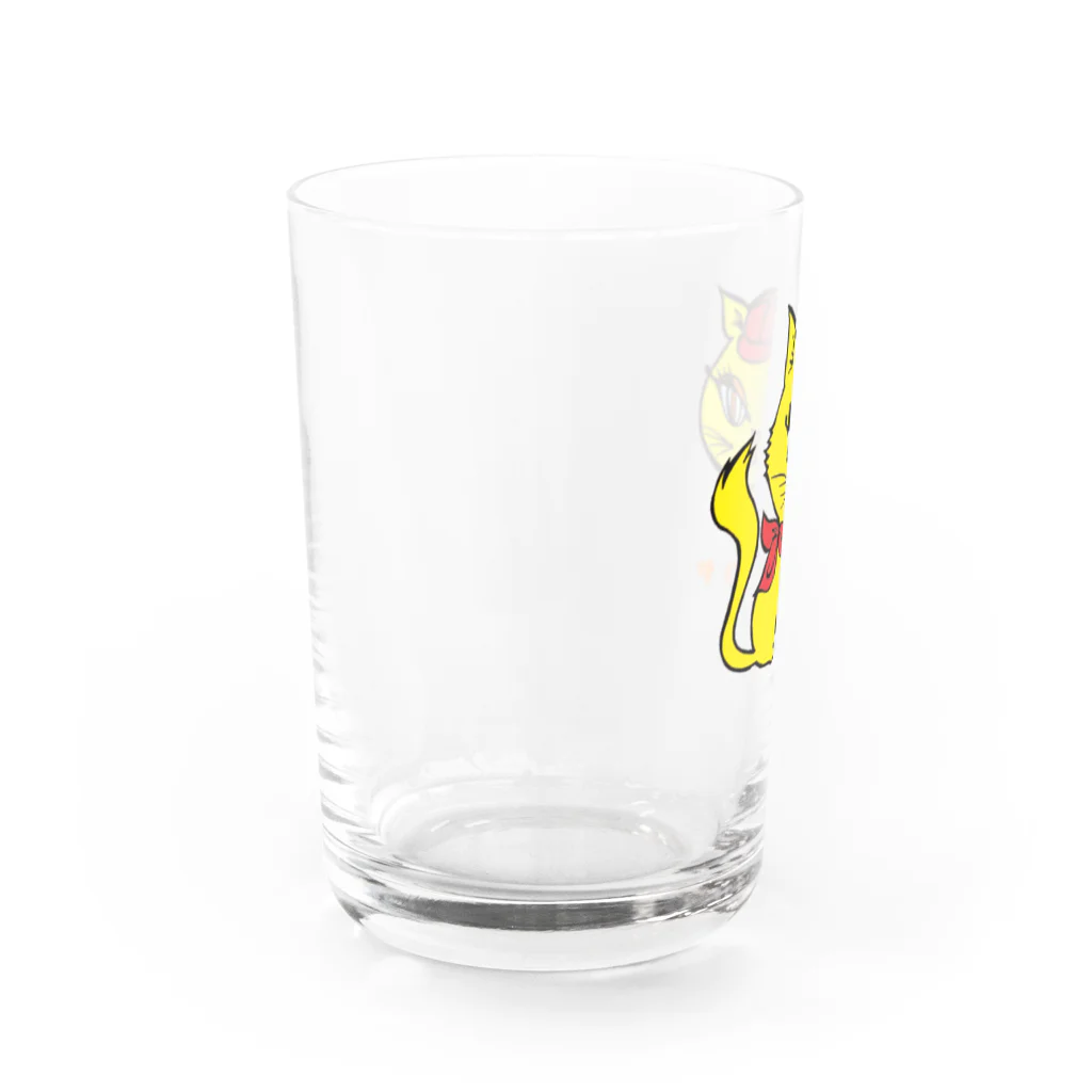 「中華居酒屋 ねこや」マーチャンダイズストアのねこや-ミミちゃんグッズ(猫家、straycat) Water Glass :left