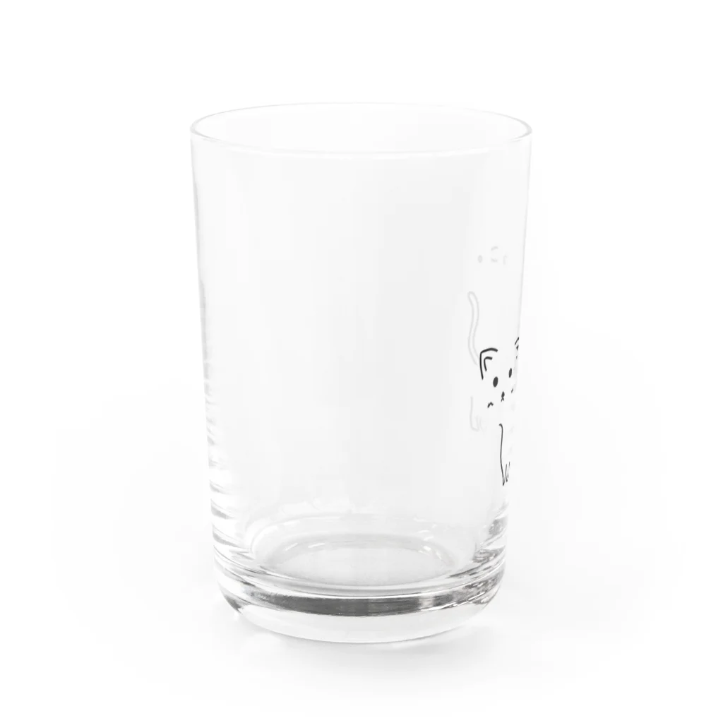 えんぴつのいえのねこ。黒字 Water Glass :left