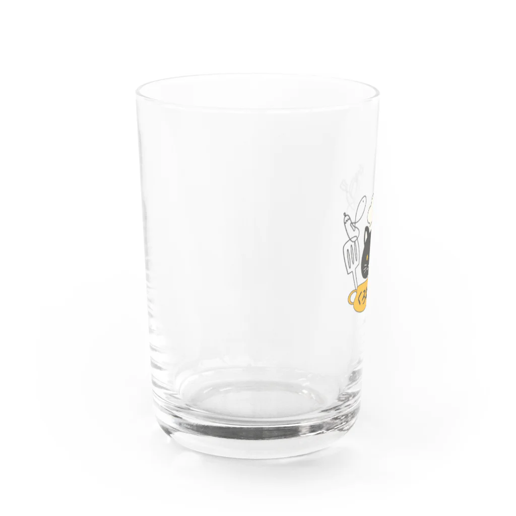 くろねこやのくろねこやロゴ普通 Water Glass :left