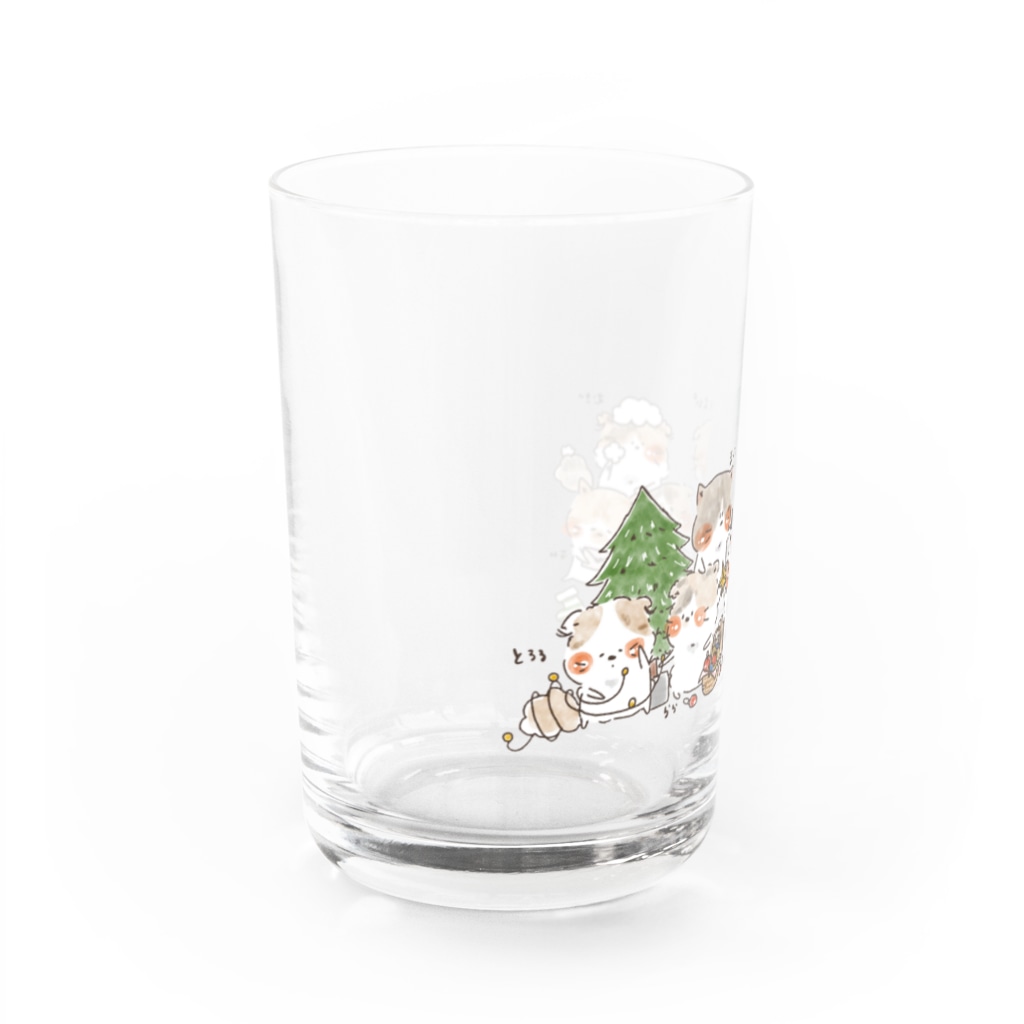 neko no onomatopéeのチームクリスマスツリー Water Glass :left