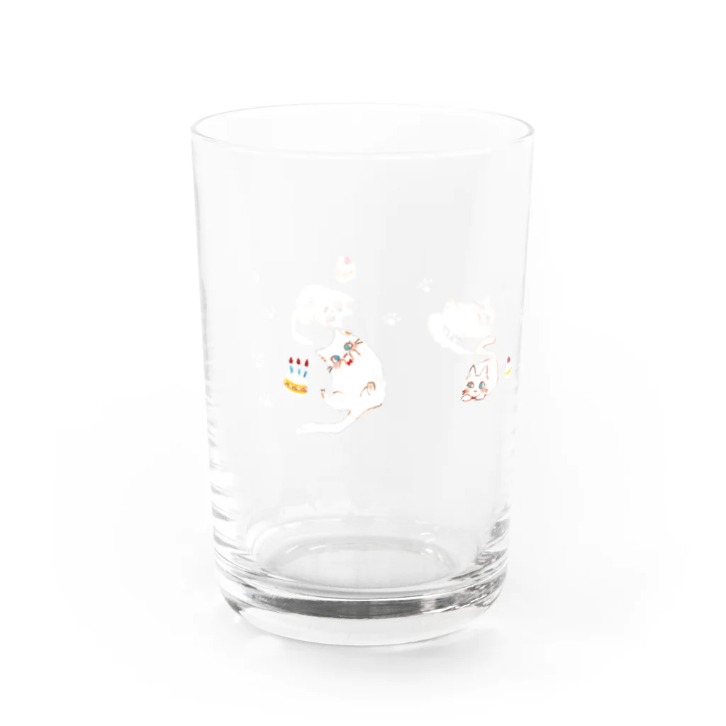 ひろちのcat&cake Water Glass :left