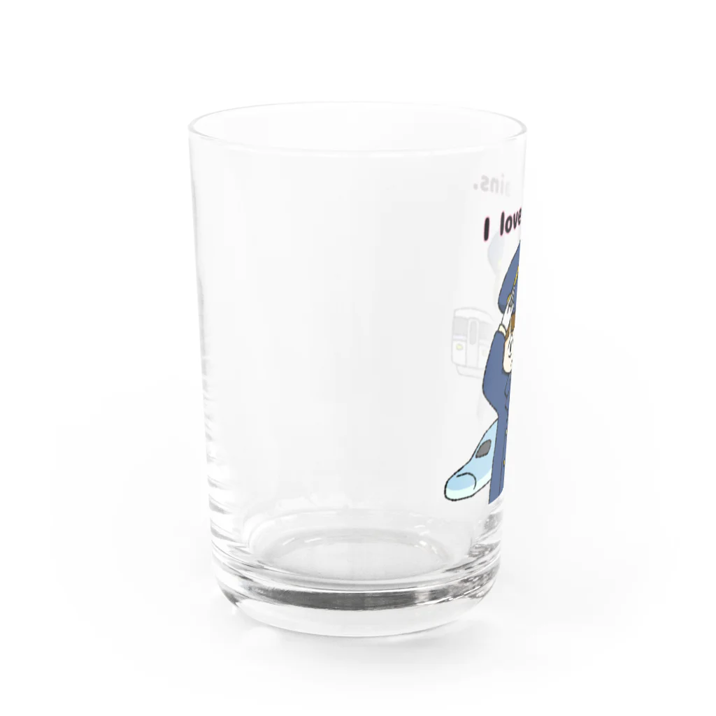 ちたろうイラストショップののりもの大好きボーイ Water Glass :left