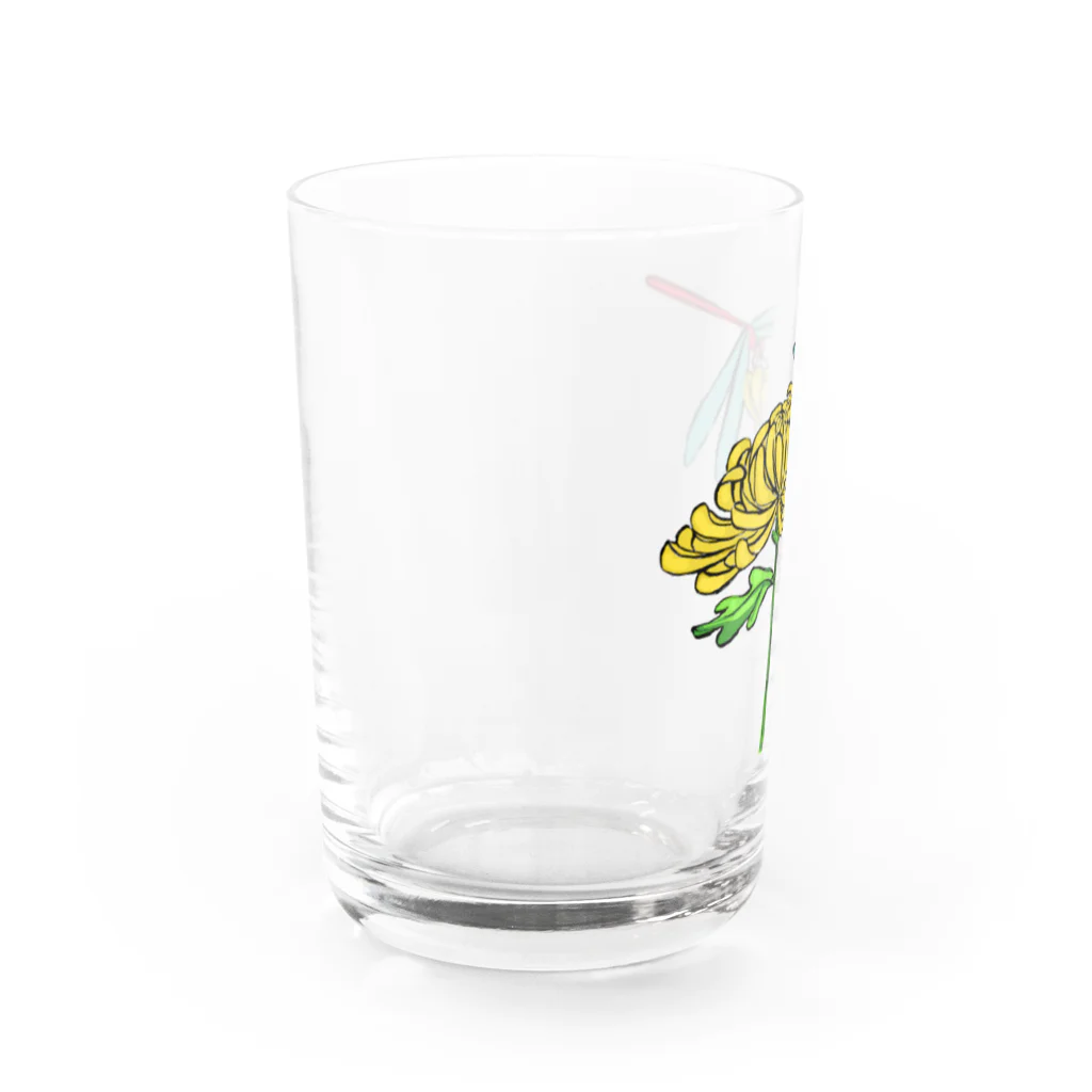 Spirit of 和の菊とトンボ Water Glass :left