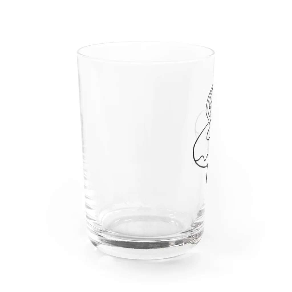 バレリーナのしょこれーとのドーナツチュチュのしょこれーと Water Glass :left