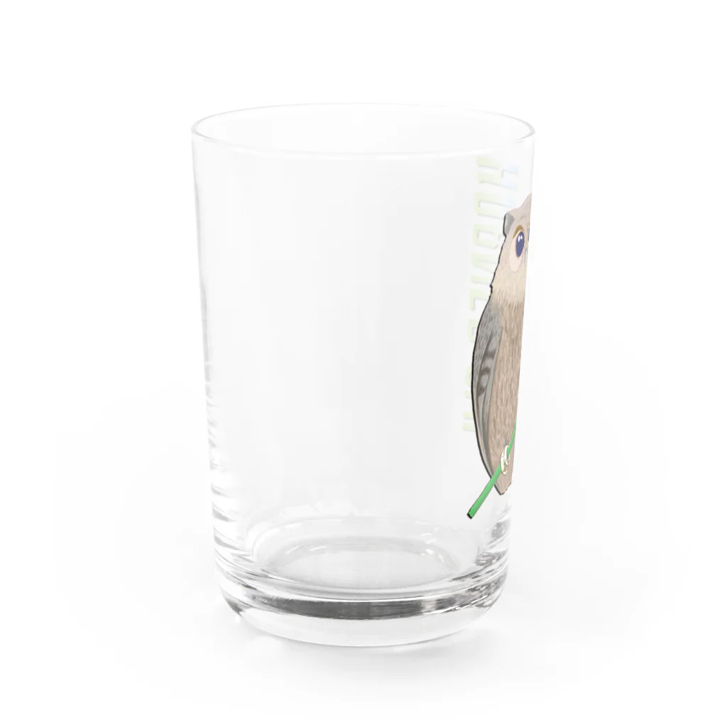 LalaHangeulのHORNED OWL (ミミズク) Water Glass :left