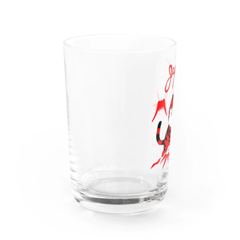 クサカイ商店のスカジャン風どらちゃん 赤虎 Water Glass :left