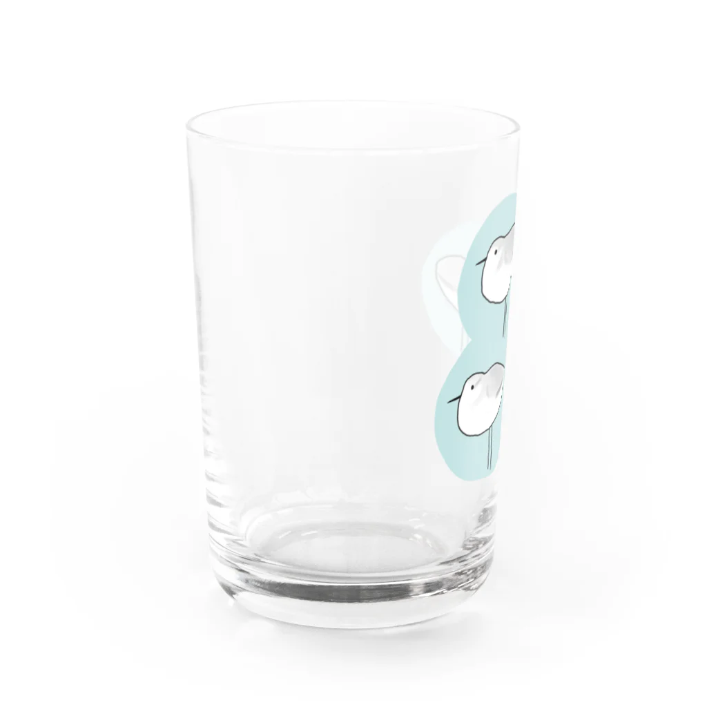 minatoriのミユビシギ（青） Water Glass :left