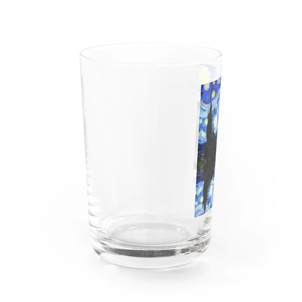 030のゴッホ＠星月夜 Water Glass :left