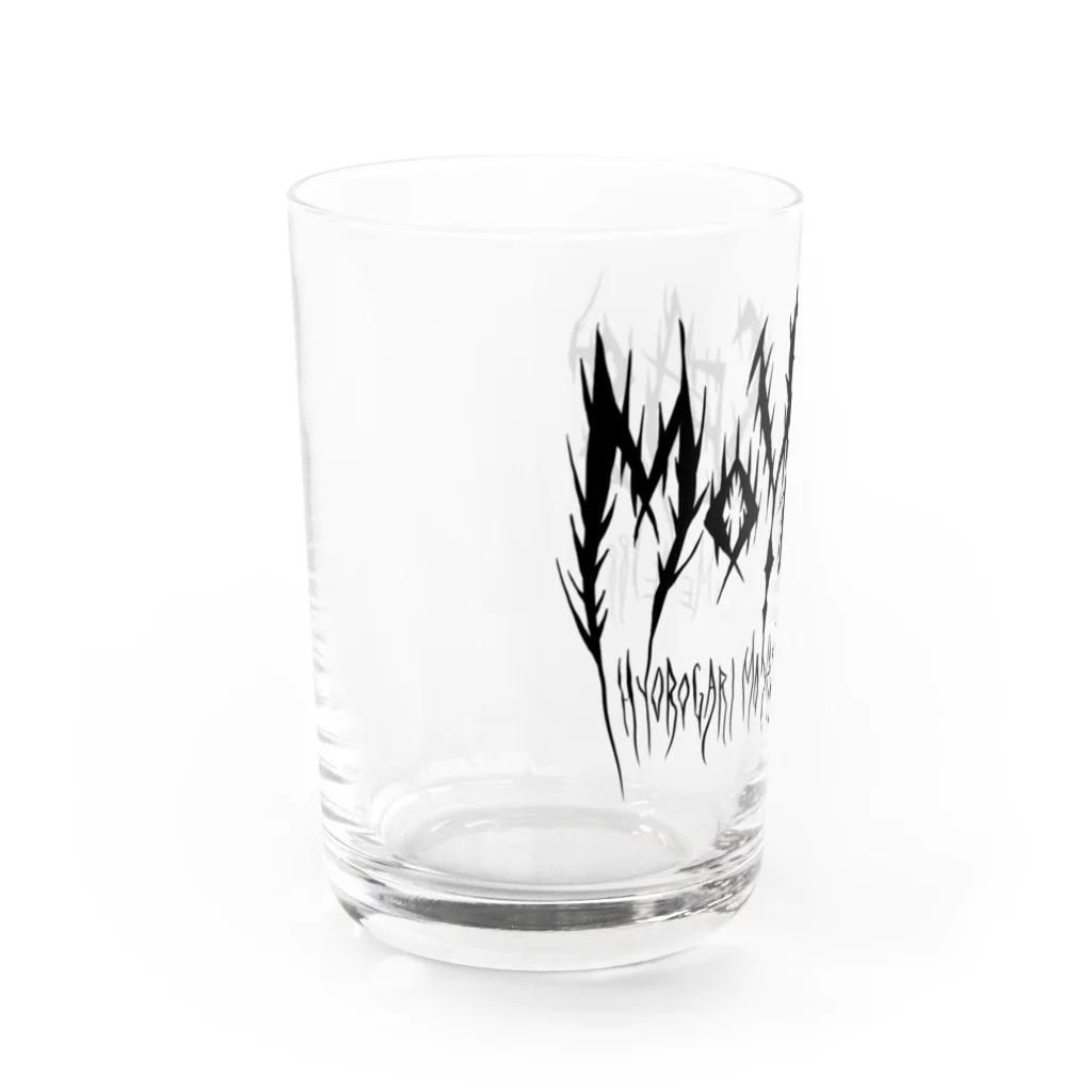 メメゾンビのモヤシーズ黒ロゴ Water Glass :left