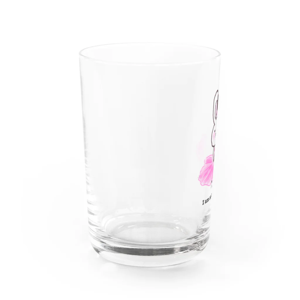 RIBBONSの私は今休憩中です🌸ゆる〜いうさぎさん Water Glass :left