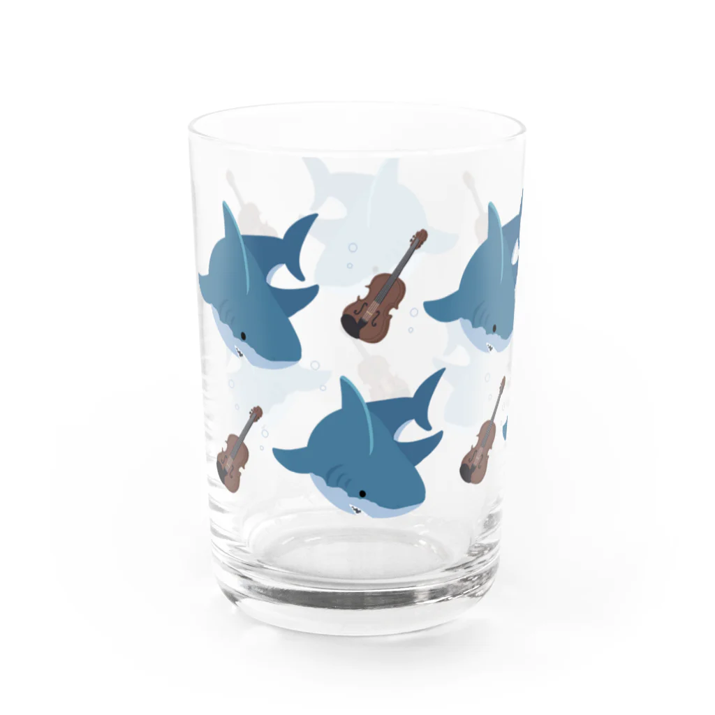 Kotetsu diary(SUZURI店)のサメ×ヴァイオリン Water Glass :left