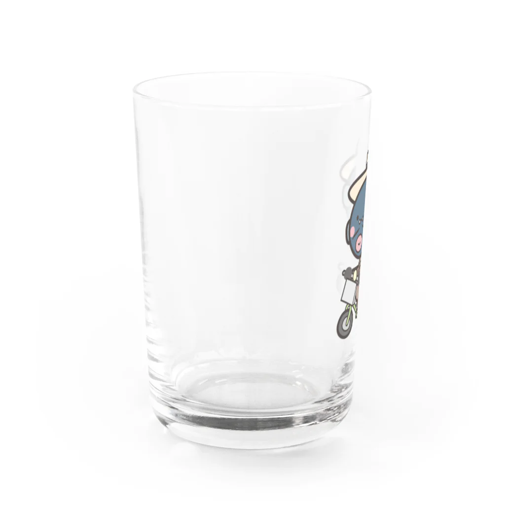 千葉人の自転車に乗るうなきちさん Water Glass :left