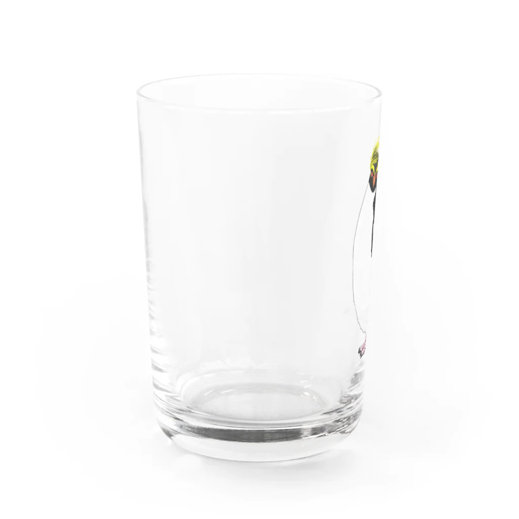 LalaHangeulの　風に吹かれるイワトビペンギンさん(文字無しバージョン Water Glass :left