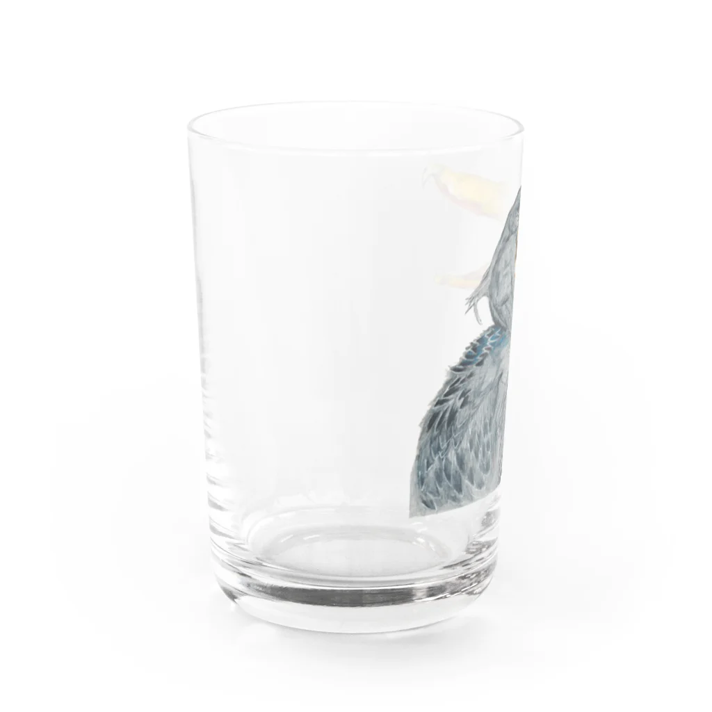 森図鑑の[森図鑑] 口開けハシビロコウ Water Glass :left