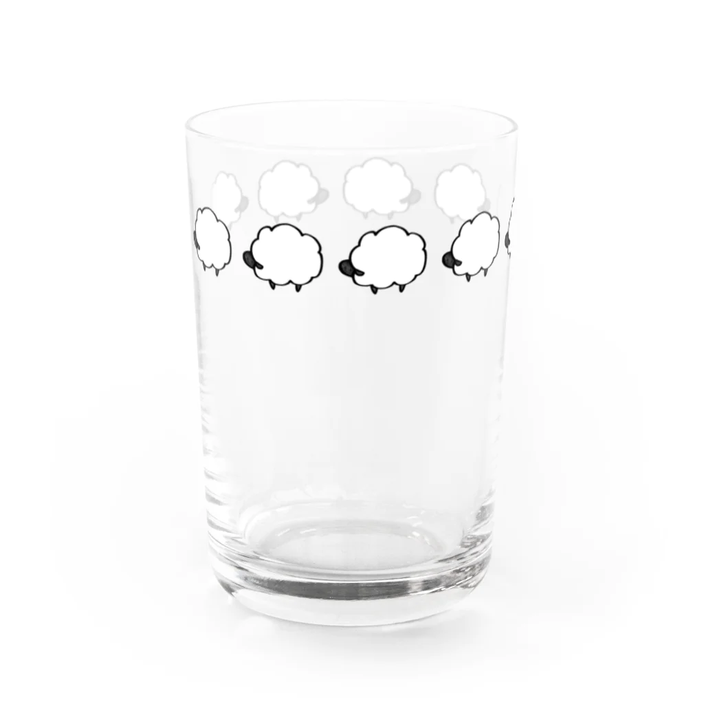 七尾ひつじのモノクロひつじ Water Glass :left