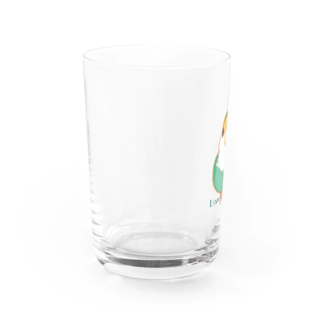 小桜森のコザクラインコ（ホワイトフェイス） Water Glass :left