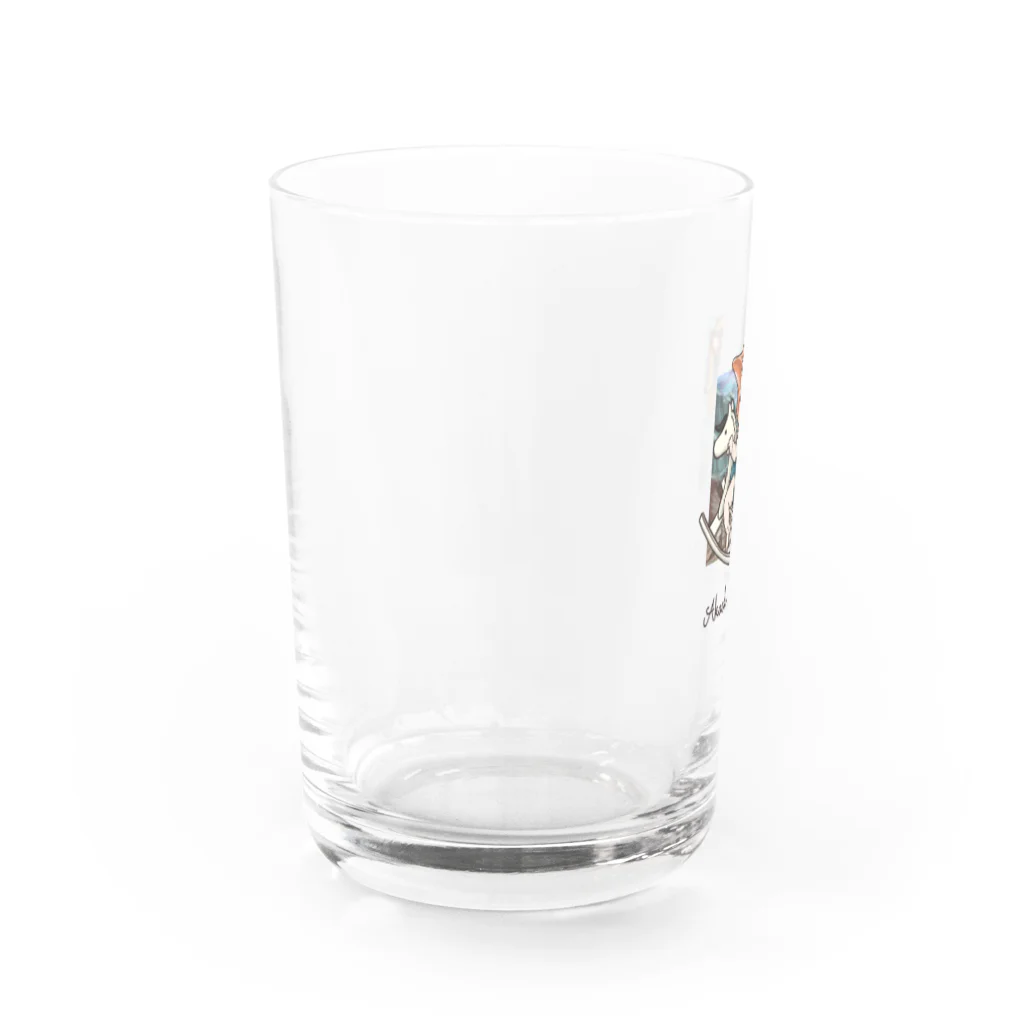 くまとむっち🦦のナポレオンな赤ちゃん（ロゴ有り） Water Glass :left
