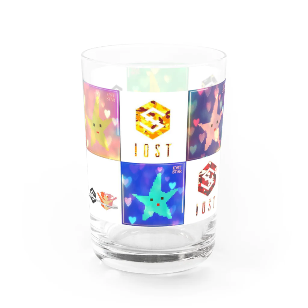 IOST_Supporter_CharityのIOST【ロゴ+如月スター】 Water Glass :left