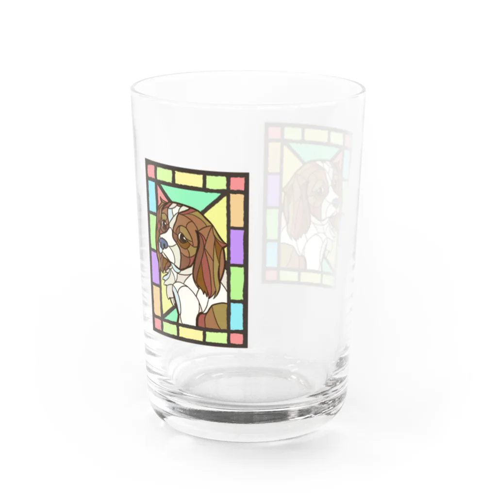 SKショップのステンドグラス風キャバリア　グラス Water Glass :left