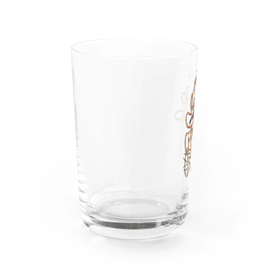 ブルースカイのおにさん Water Glass :left