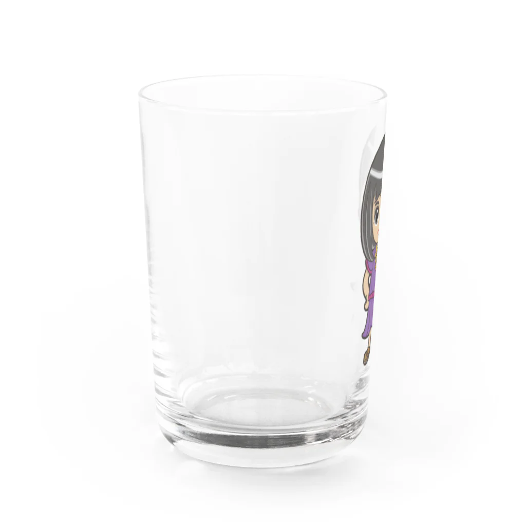 🤍一ノ瀬 彩 🐇⸒⸒ suzuri支店🤍のちびキャラ/SCHOOLTYPE:紫【一ノ瀬彩】 Water Glass :left