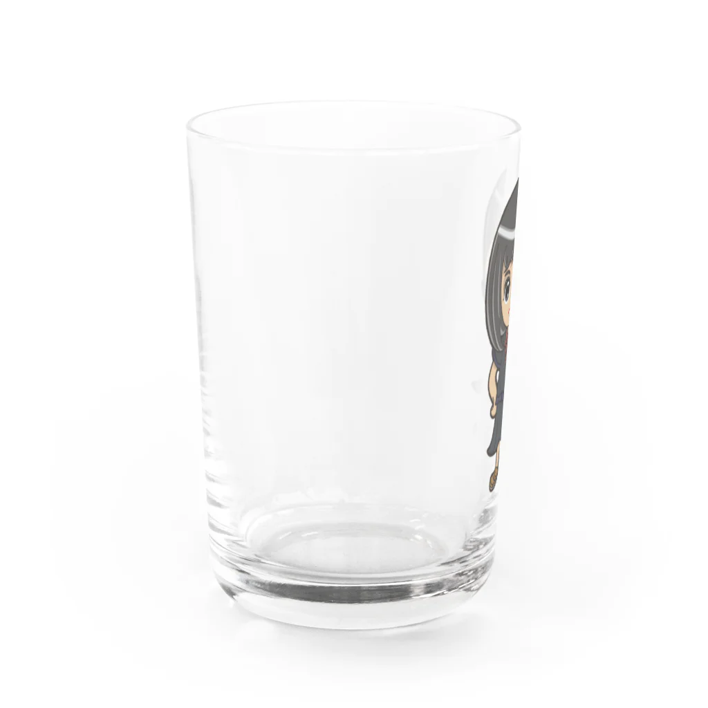 🤍一ノ瀬 彩 🐇⸒⸒ suzuri支店🤍のちびキャラ/SCHOOLTYPE:黒【一ノ瀬彩】 Water Glass :left