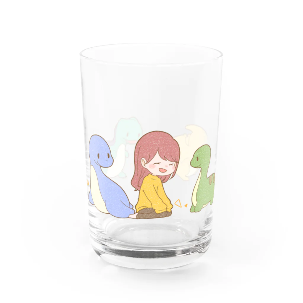 るぴの雑貨屋の恐竜くんとるぴさんグラス Water Glass :left