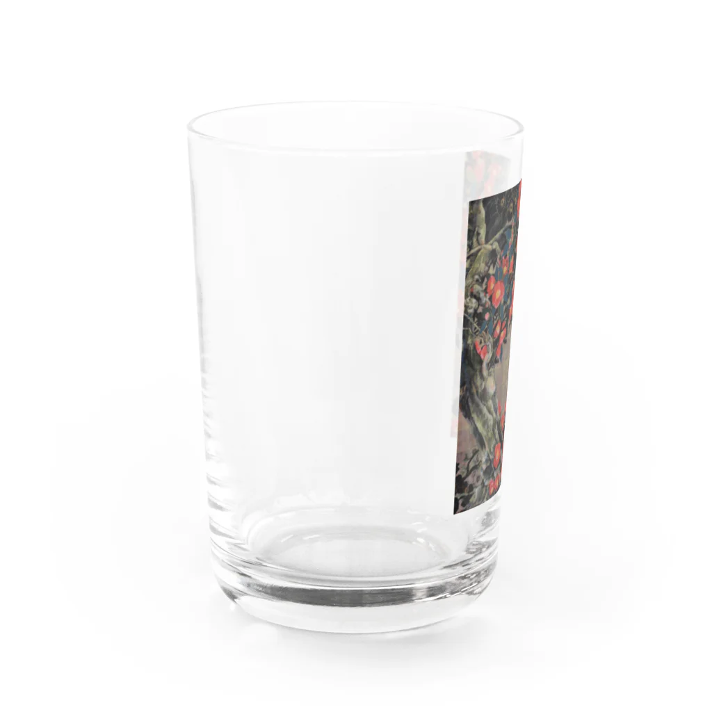 日本画家 加藤 由利子の花椿 Water Glass :left
