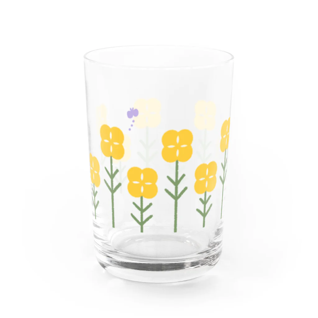 poeticton のYellow flower ⚮̈ Water Glass :left