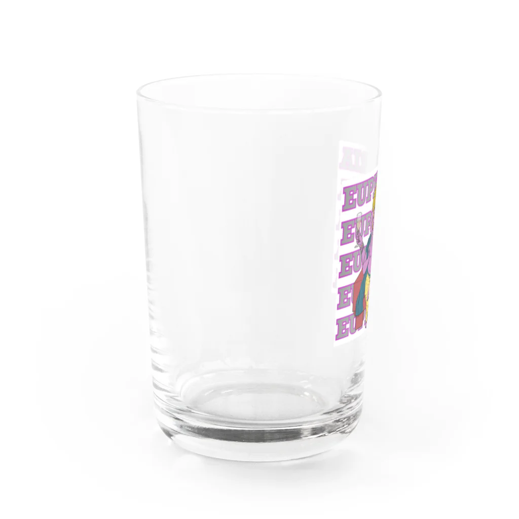 Biliのピンクの象がみえる Water Glass :left