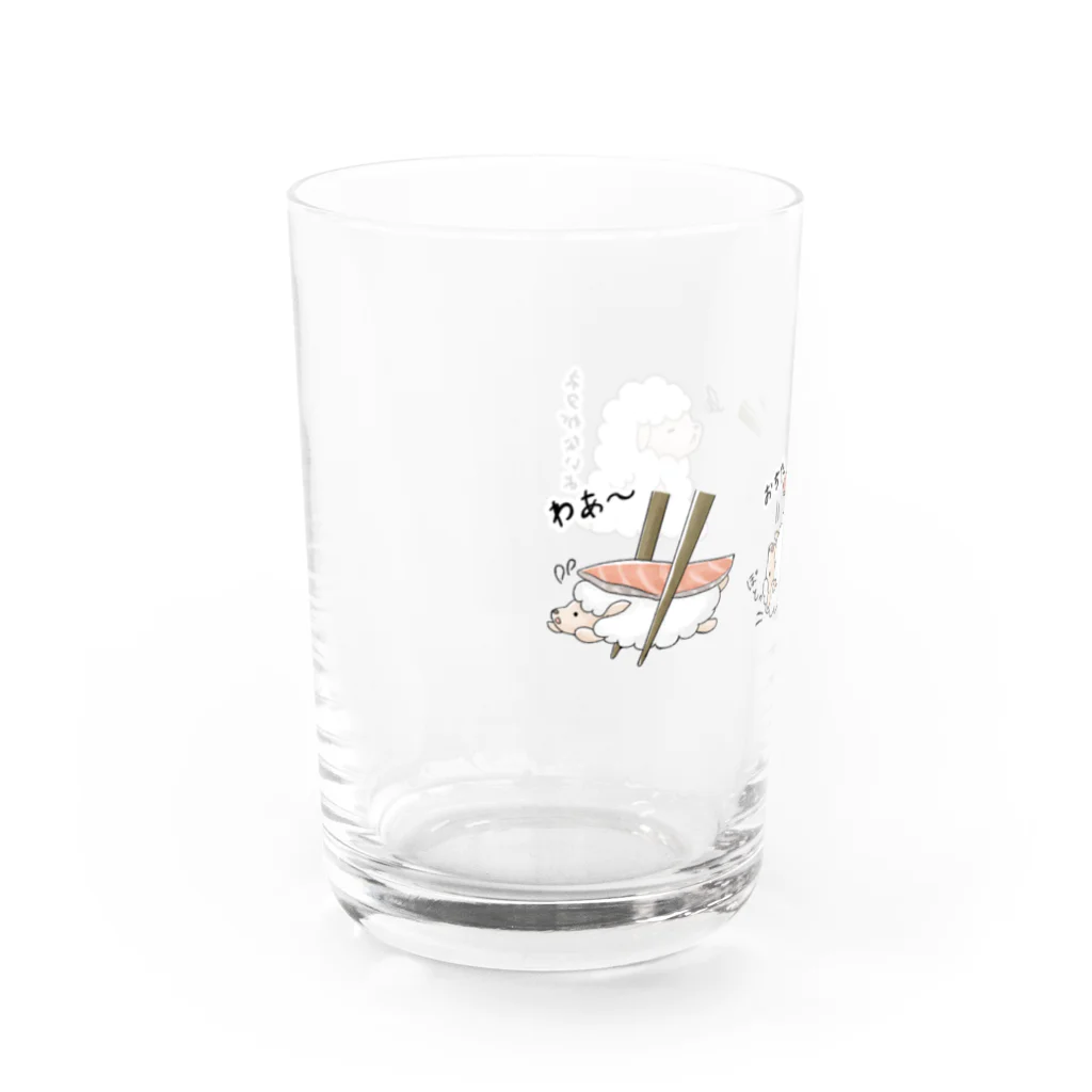 SOMALY【SUZURI店】の寿司牧場 Water Glass :left