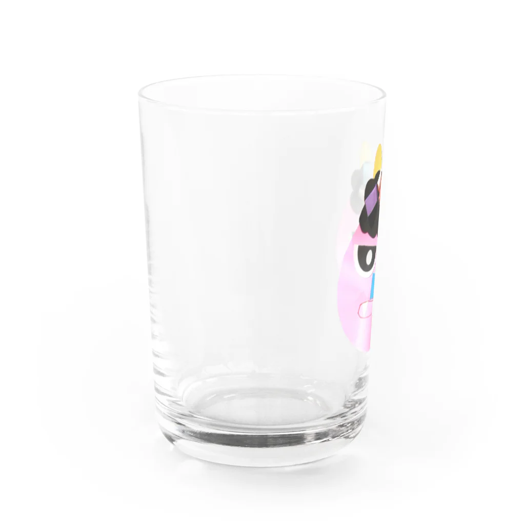 ちびっこママのやる気のないピンク鬼 Water Glass :left