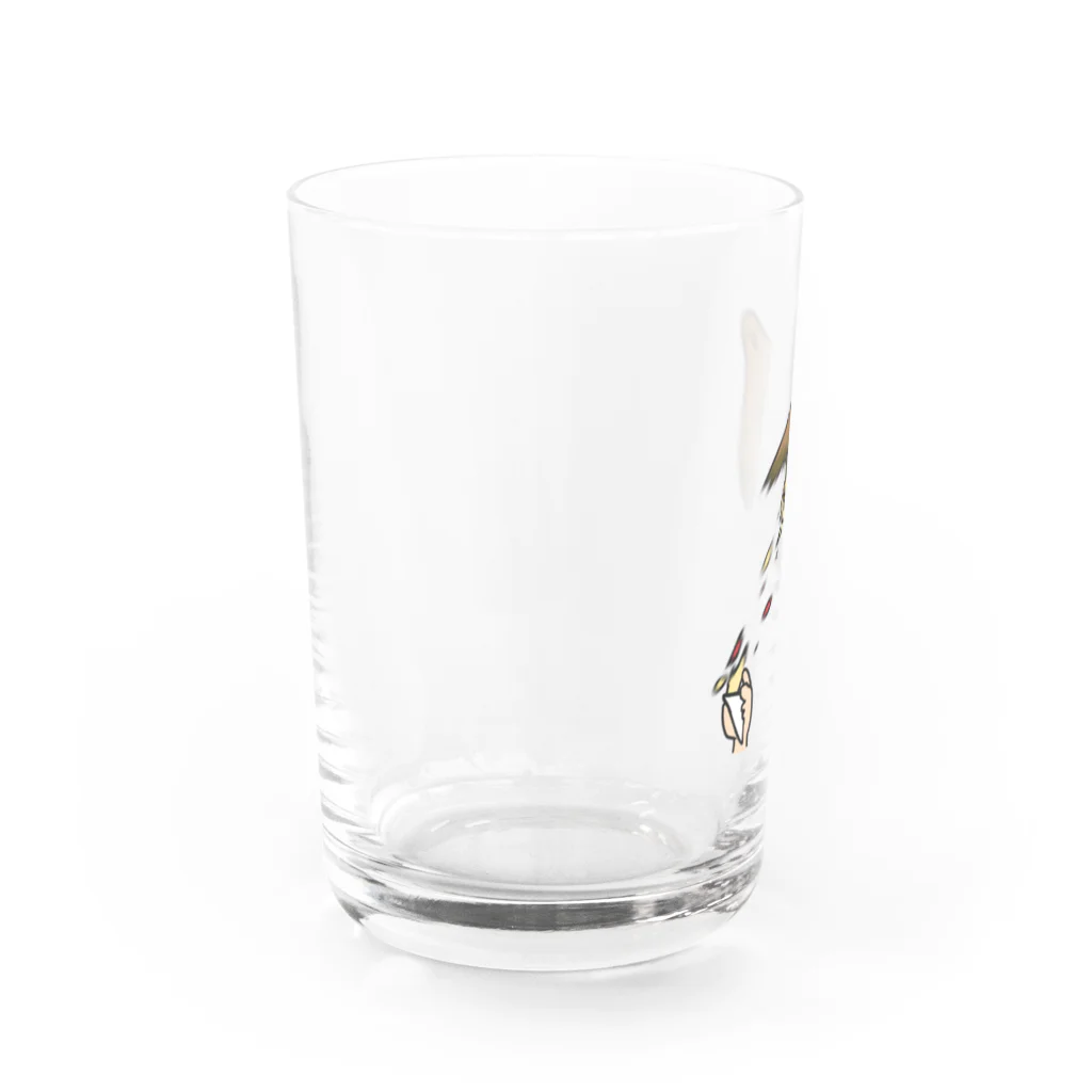 Dosukoi-van-cartierの俺のクレープを奪ったトンビ Water Glass :left