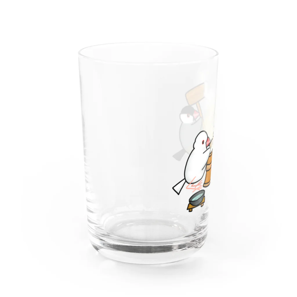 Lily bird（リリーバード）の餅つき文鳥ず Water Glass :left