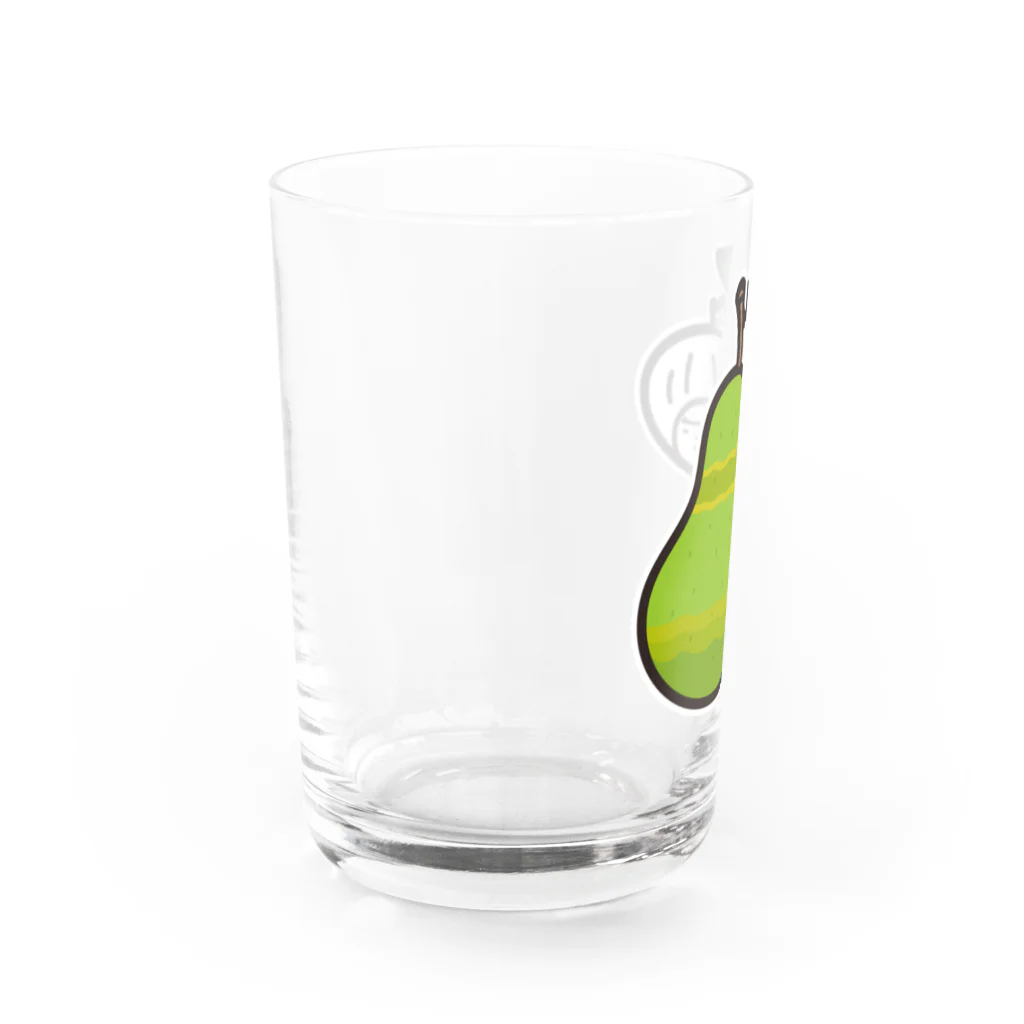 きくのらくがきの洋梨ときく Water Glass :left