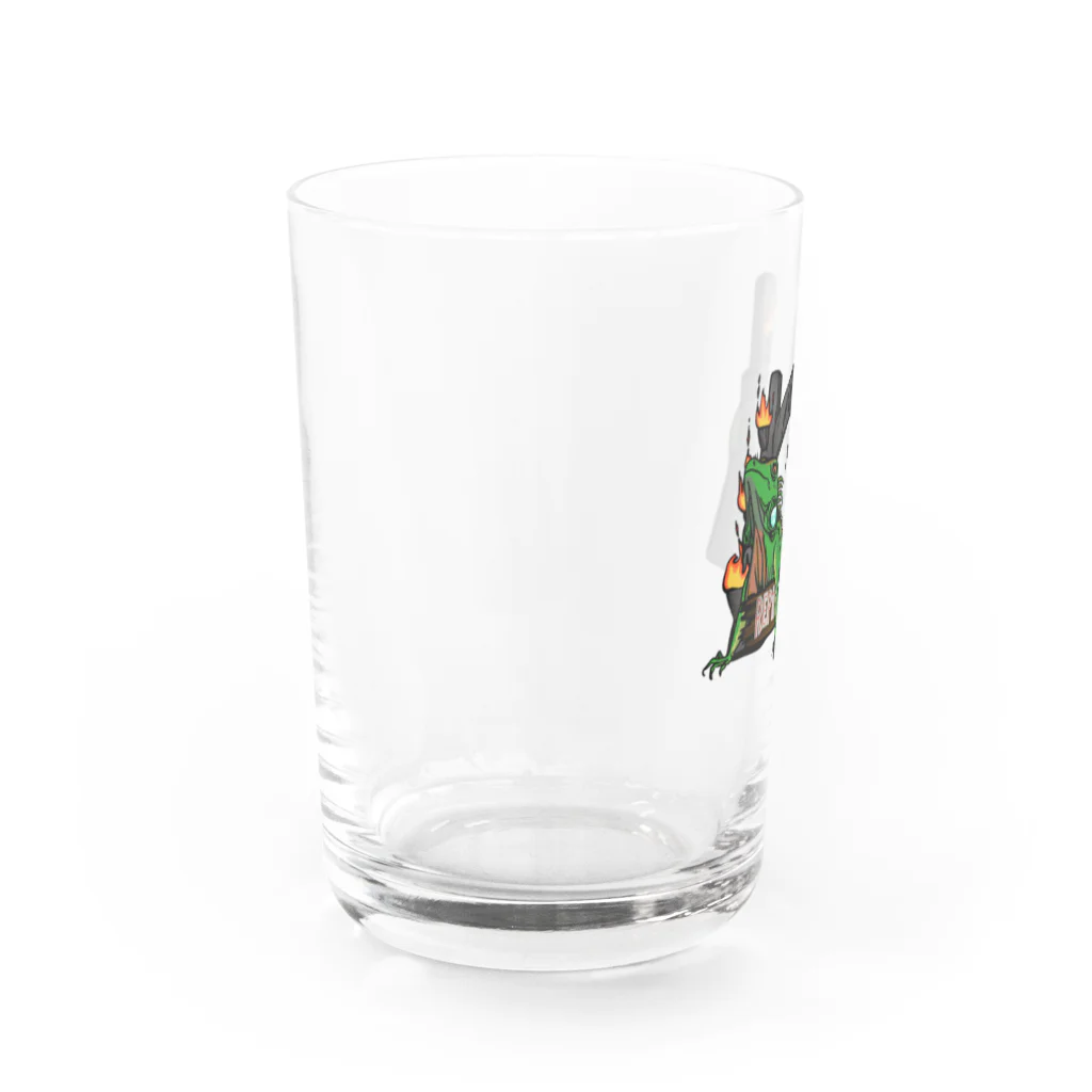 R's houseのグリーンイグアナパーク Water Glass :left