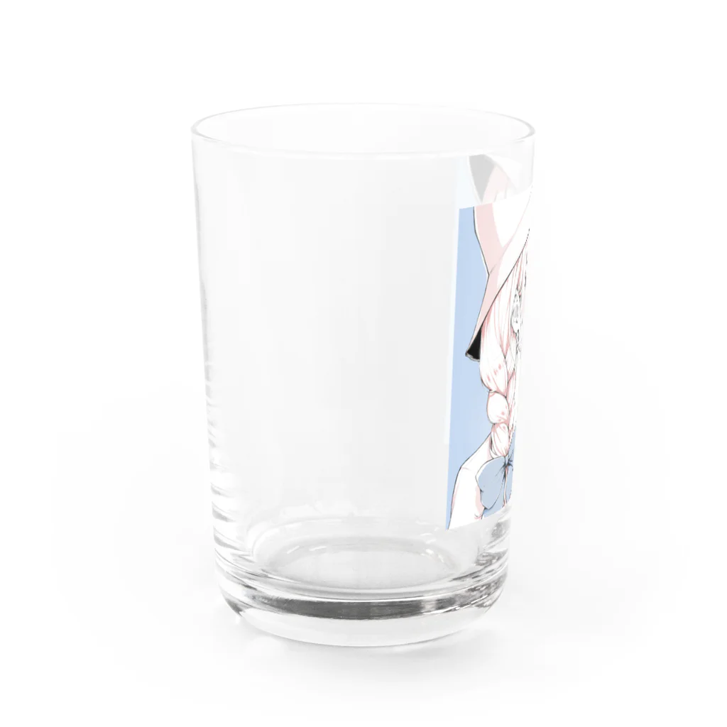 uekiのバケットハットとリボンのガール Water Glass :left